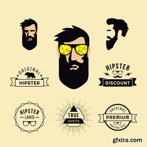 Stock Vectors - Hipster 4, 28xEPS