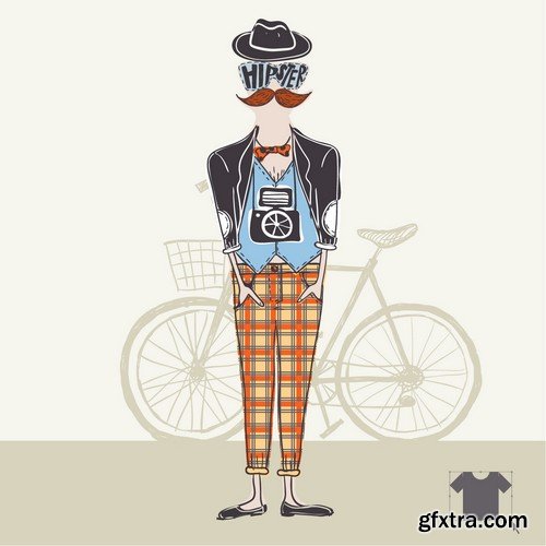 Stock Vectors - Hipster 4, 28xEPS