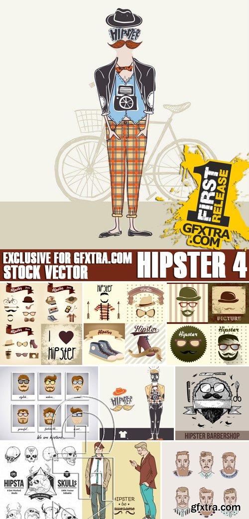 Stock Vectors - Hipster 4, 28xEPS