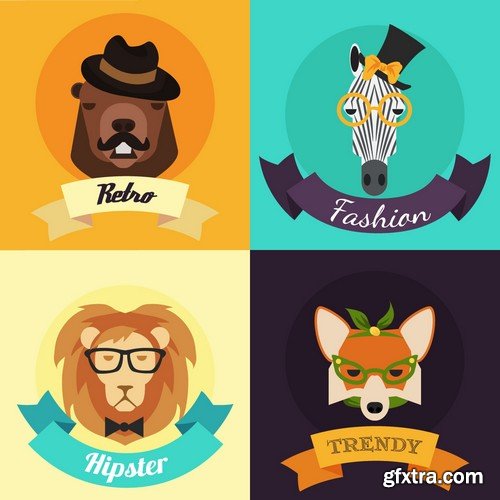 Stock Vectors - Hipster 4, 28xEPS