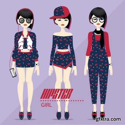 Stock Vectors - Hipster 4, 28xEPS