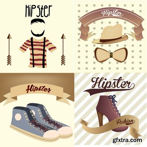 Stock Vectors - Hipster 4, 28xEPS