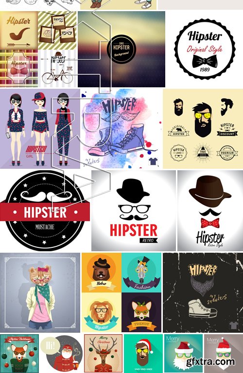 Stock Vectors - Hipster 4, 28xEPS