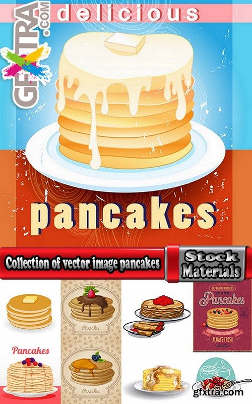 Collection of vector image pancakes 25 Eps