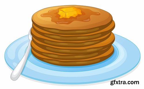 Collection of vector image pancakes 25 Eps