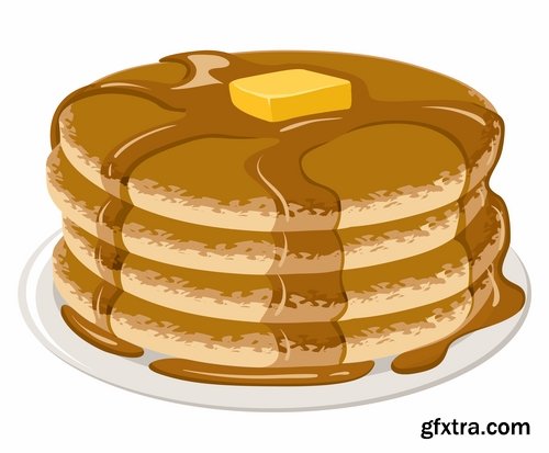 Collection of vector image pancakes 25 Eps