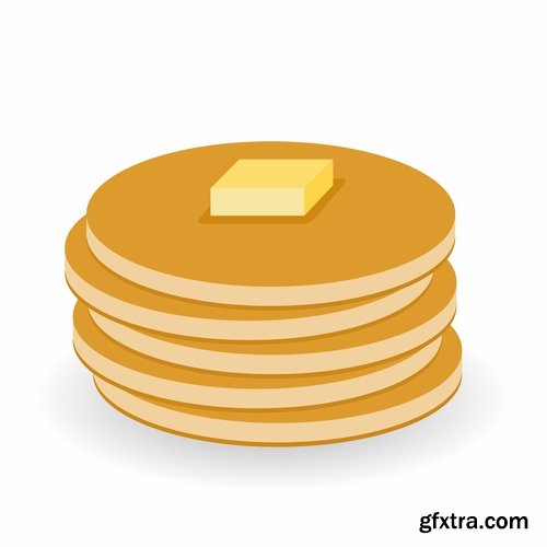 Collection of vector image pancakes 25 Eps