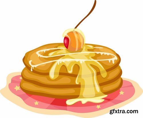 Collection of vector image pancakes 25 Eps