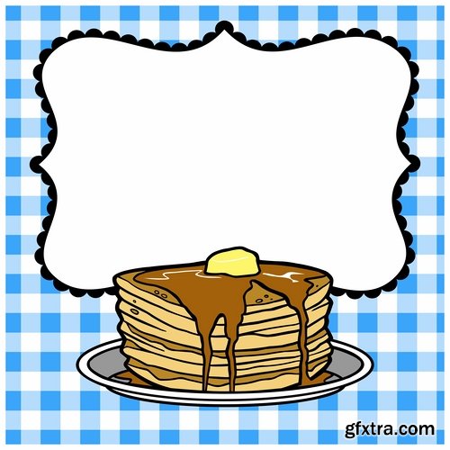 Collection of vector image pancakes 25 Eps