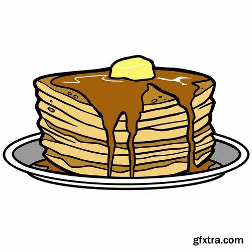 Collection of vector image pancakes 25 Eps