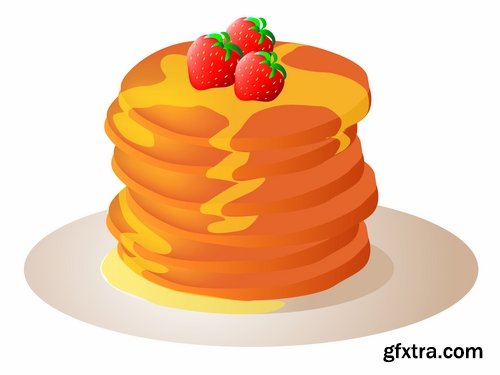 Collection of vector image pancakes 25 Eps