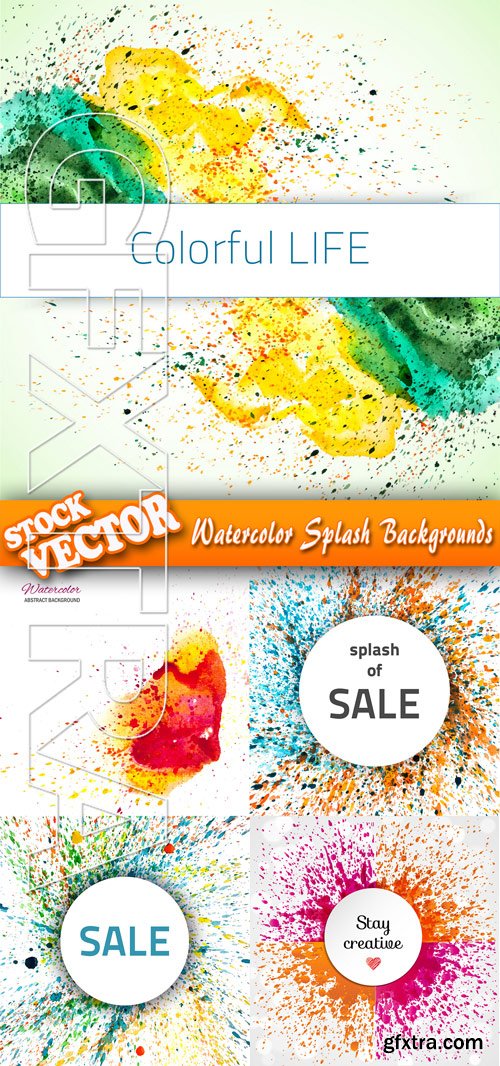 Stock Vector - Watercolor Splash Backgrounds