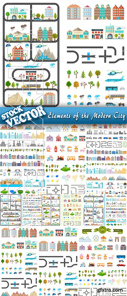 Stock Vector - Elements of the Modern City