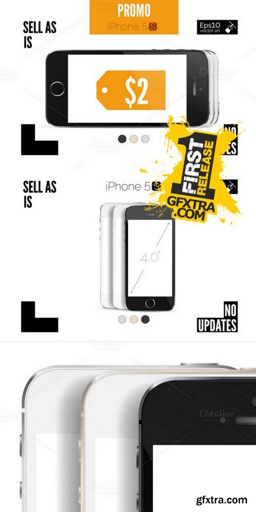 iPhone 5S Detailed Mockup - CM 170196