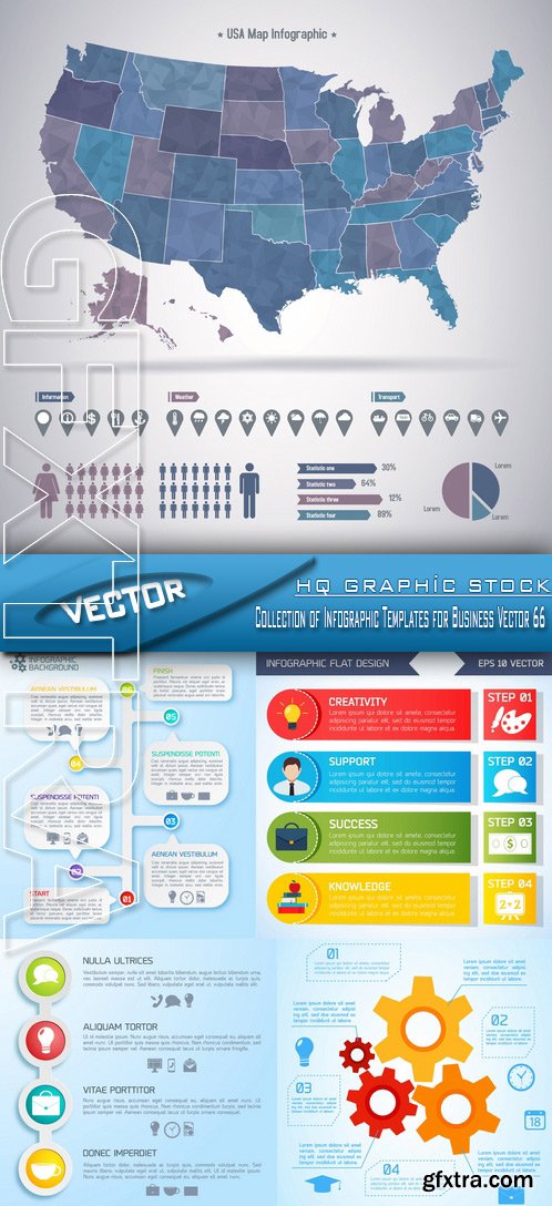 Stock Vector - Collection of Infographic Templates for Business Vector 66