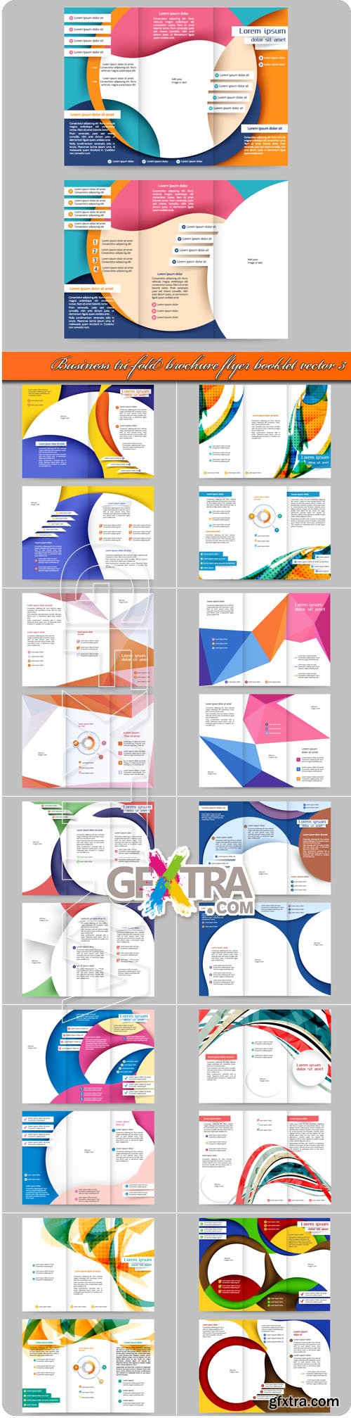 Business tri-fold brochure flyer booklet vector 3