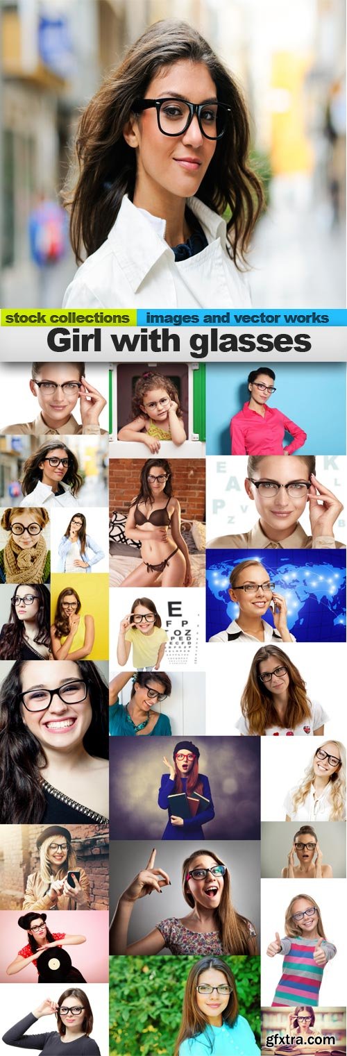 Girl with glasses, 25 x UHQ JPEG