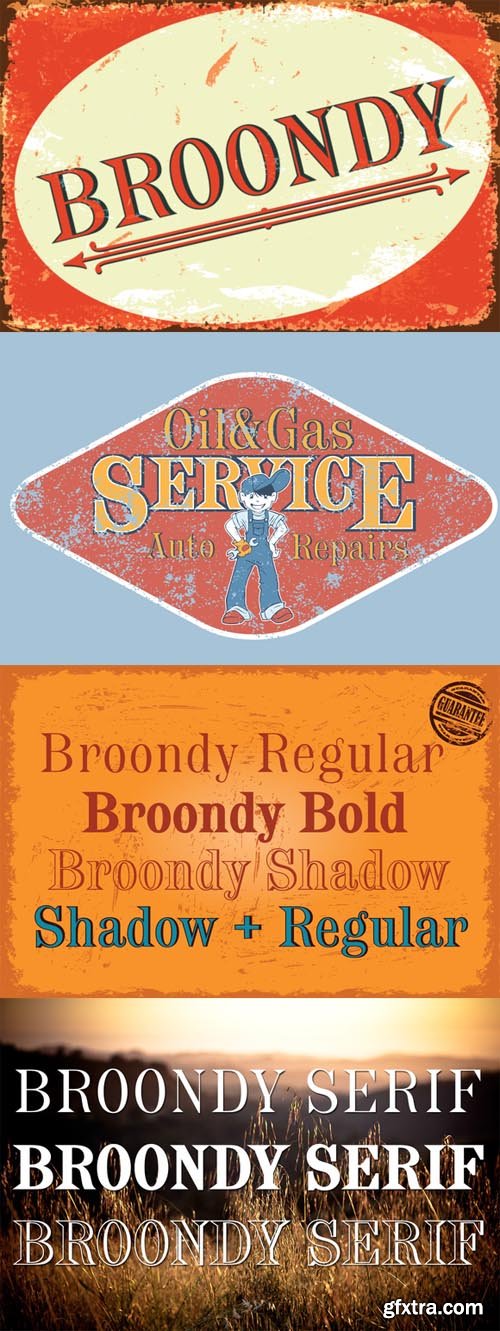 Broondy Serif Font Pack