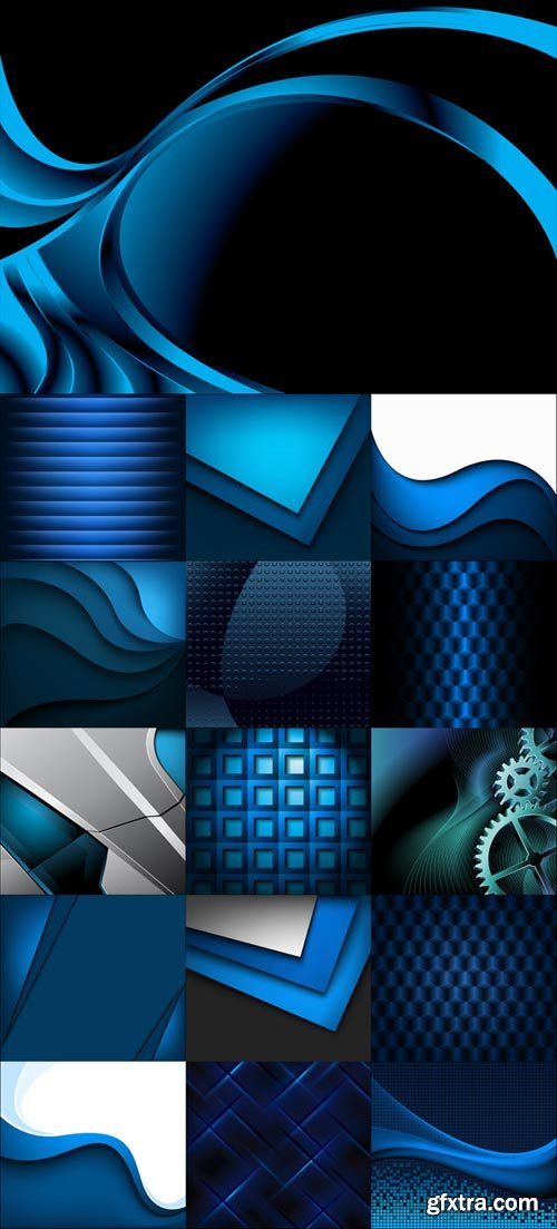 Abstract dynamic blue vector backgrounds