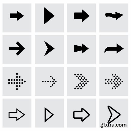 Collection of different vector image arrow 25 Eps