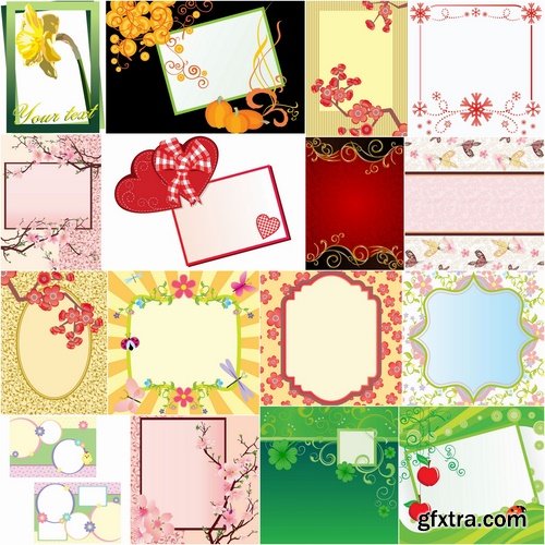 Collection of different vector picture frame 25 Eps