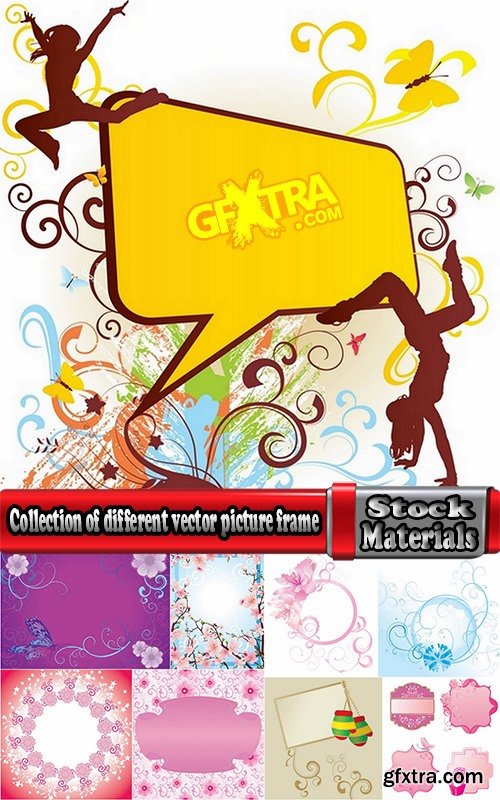 Collection of different vector picture frame 25 Eps