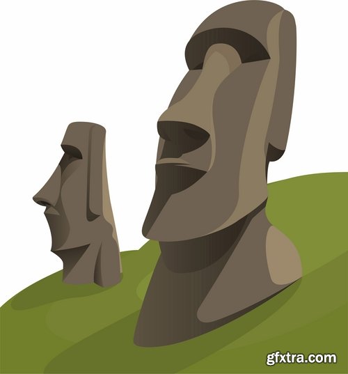 Collection vector image monument 25 Eps