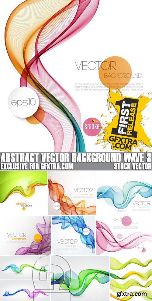 Stock Vectors - Abstract Vector Background Wave 3, 25xEPS