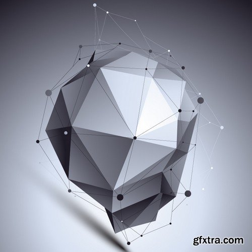 Stock Vectors - 3D Abstract geometric elements, 25xEPS