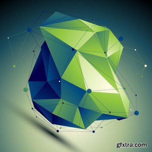 Stock Vectors - 3D Abstract geometric elements, 25xEPS