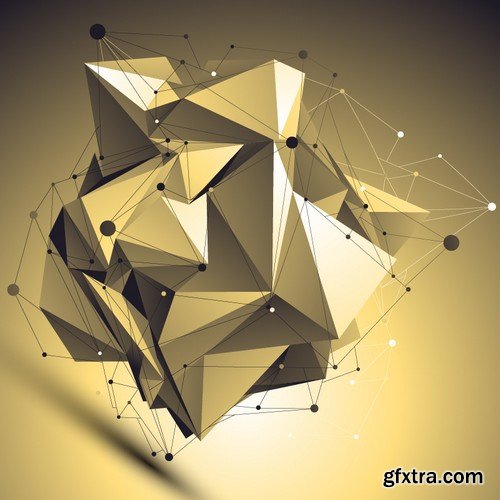 Stock Vectors - 3D Abstract geometric elements, 25xEPS