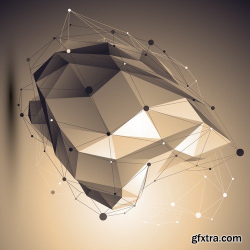 Stock Vectors - 3D Abstract geometric elements, 25xEPS