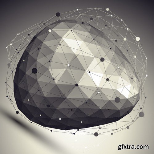 Stock Vectors - 3D Abstract geometric elements, 25xEPS