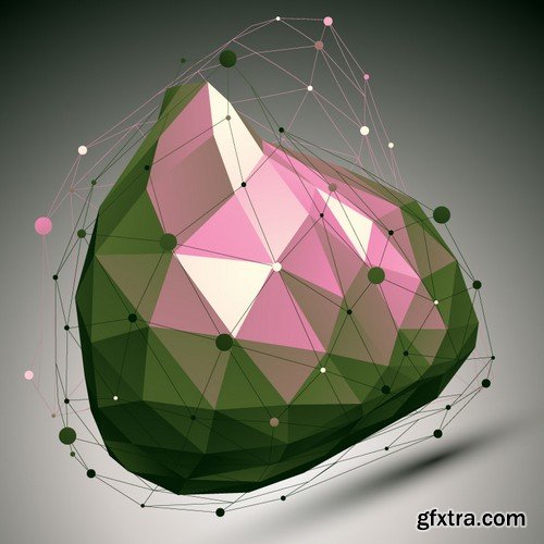 Stock Vectors - 3D Abstract geometric elements, 25xEPS