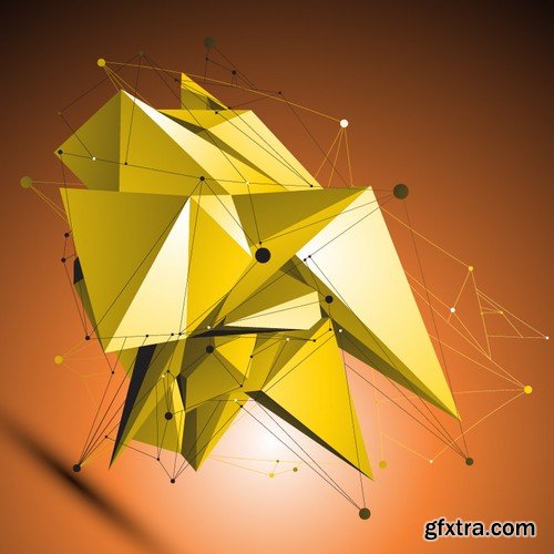 Stock Vectors - 3D Abstract geometric elements, 25xEPS