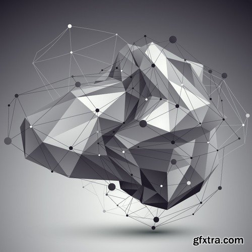 Stock Vectors - 3D Abstract geometric elements, 25xEPS