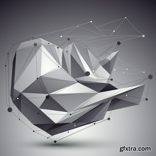 Stock Vectors - 3D Abstract geometric elements, 25xEPS