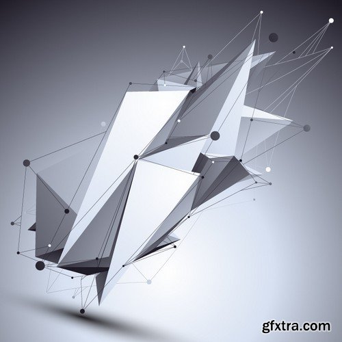 Stock Vectors - 3D Abstract geometric elements, 25xEPS