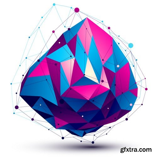 Stock Vectors - 3D Abstract geometric elements, 25xEPS