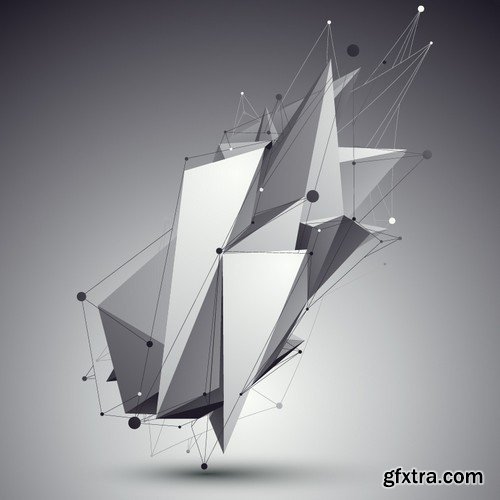 Stock Vectors - 3D Abstract geometric elements, 25xEPS