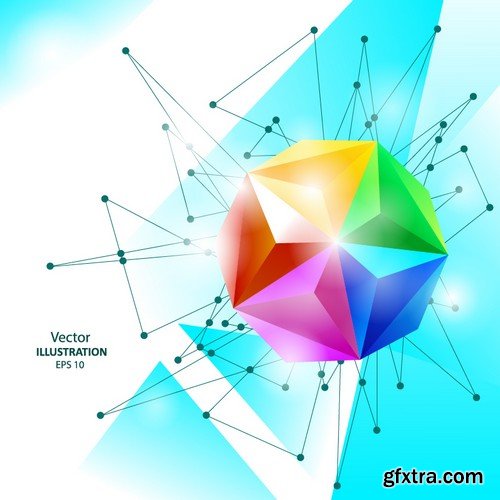 Stock Vectors - 3D Abstract geometric elements, 25xEPS