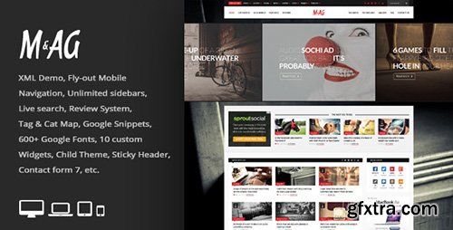 ThemeForest - MAG v1.6 - Grid Magazine / News WordPress Theme