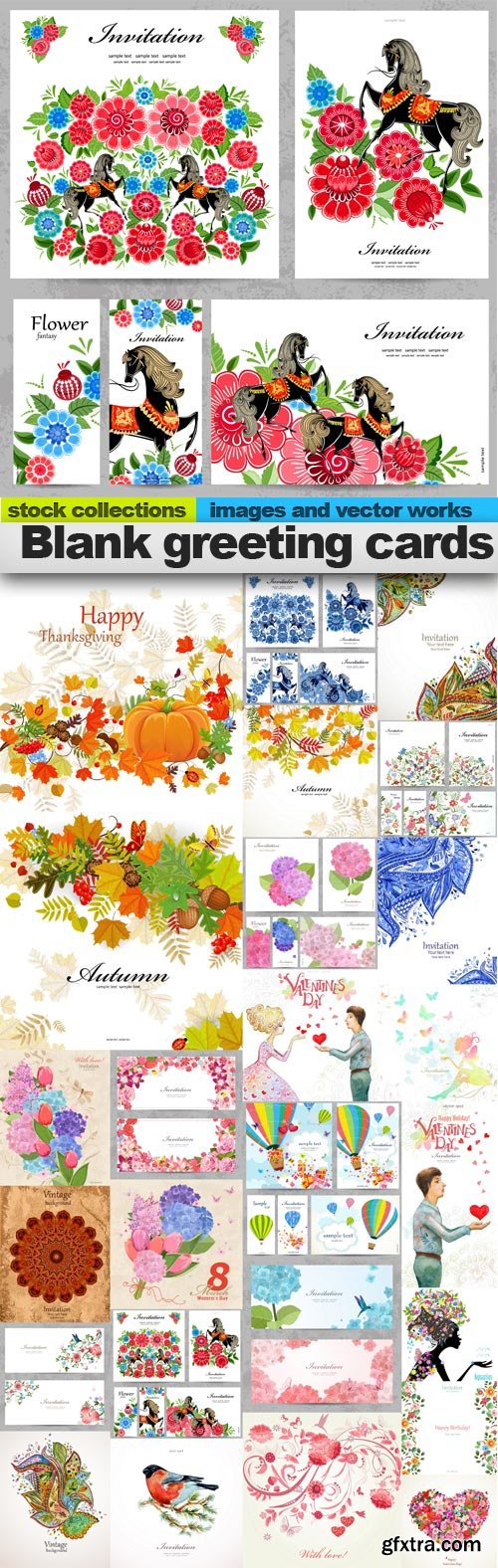 Blank greeting cards, 25 x EPS