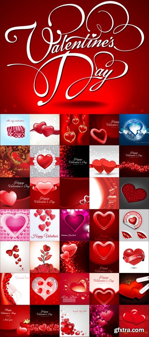 Romantic Valentine's Day vector backgrounds - 4