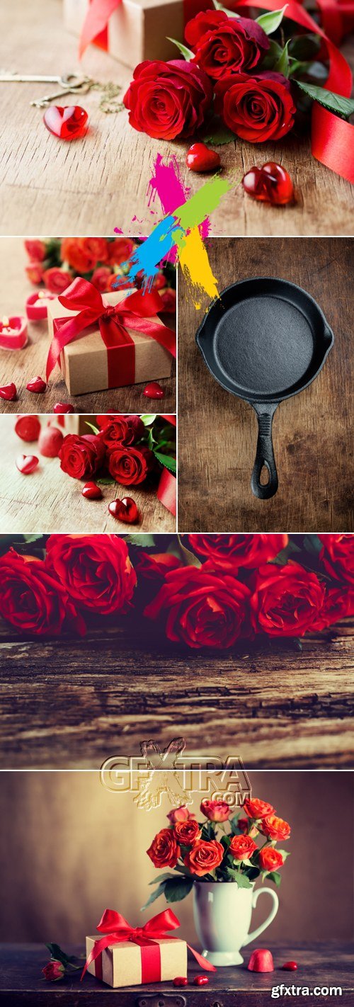 Stock Photo - Valentine's Day Roses & Gifts