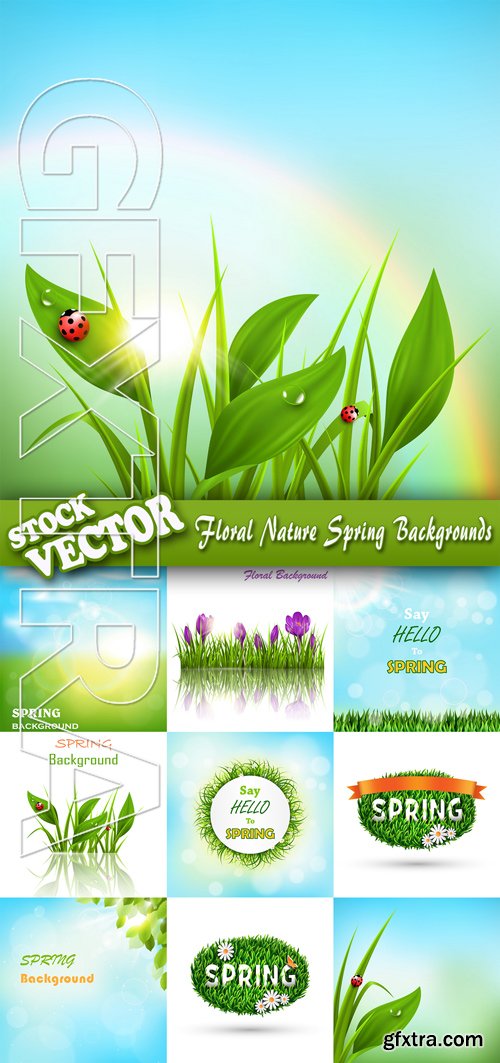 Stock Vector - Floral Nature Spring Backgrounds