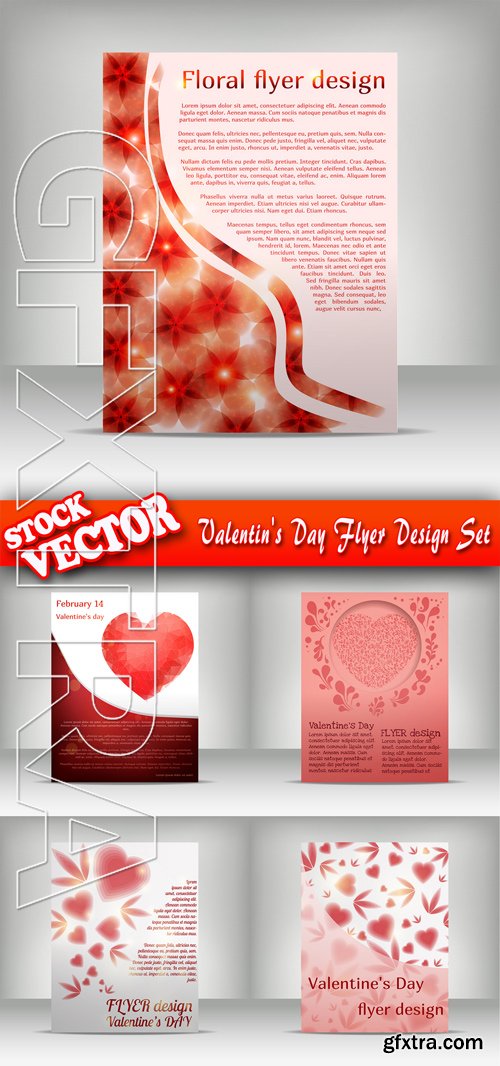 Stock Vector - Valentin\'s Day Flyer Design Set