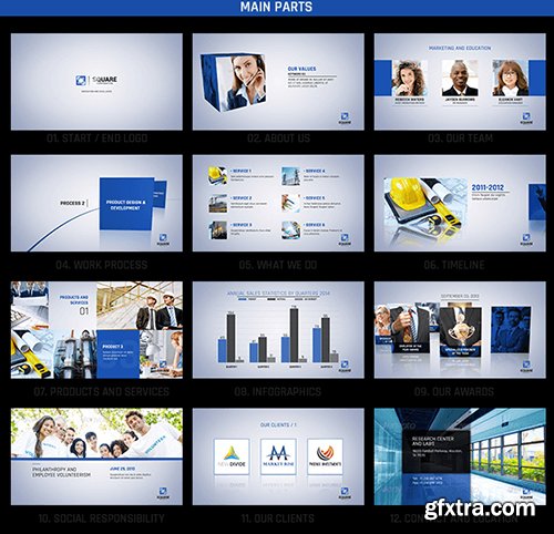 Videohive Square Corporate Video Package 10121305