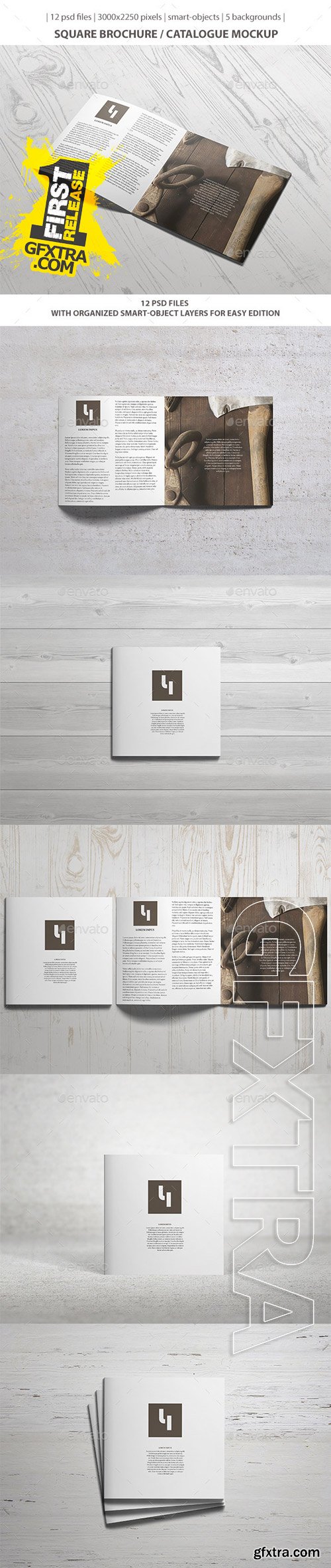 GraphicRiver - Square Brochure / Catalogue Mockup 9858532