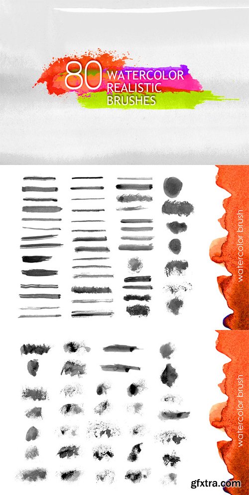 CM - 80 realistic watercolor brushes 174888